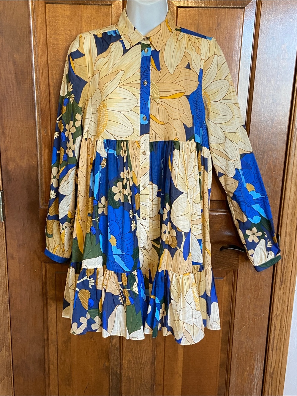 Sézane x Farm Rio Hilma Shirt Dress "Floral Mandacaru" print MIDI Size 2 - Picture 3 of 14